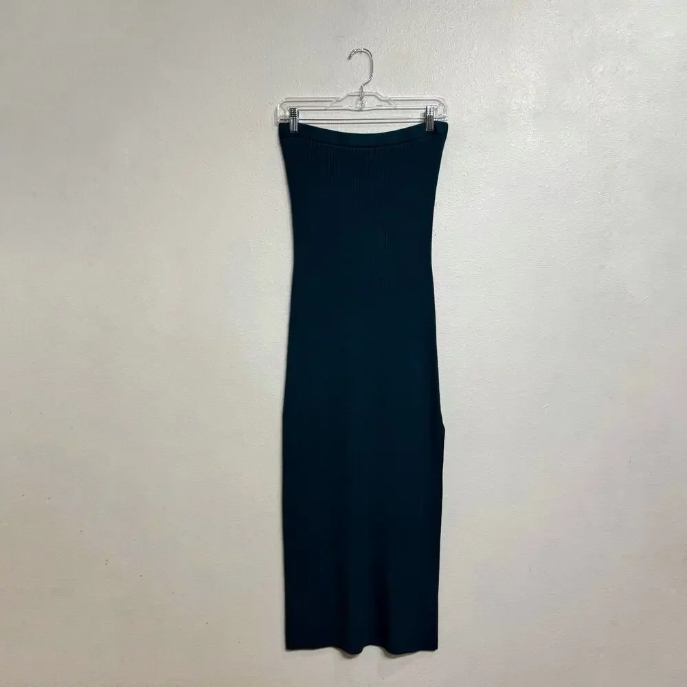 Future Collective Teal Side Column Slip Convertible Maxi Skirt Dress Sz M